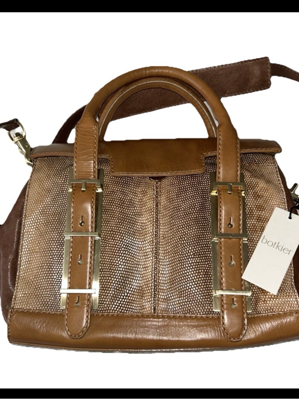 BOTKIER GORGEOUS Erin Large LEATHER & SNAKESKIN SATCHEL BAG NWT